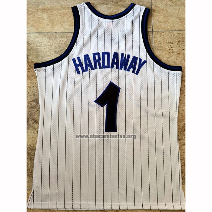 Camiseta Orlando Magic Penny Hardaway NO 1 Hardwood Classics Throwback Blanco